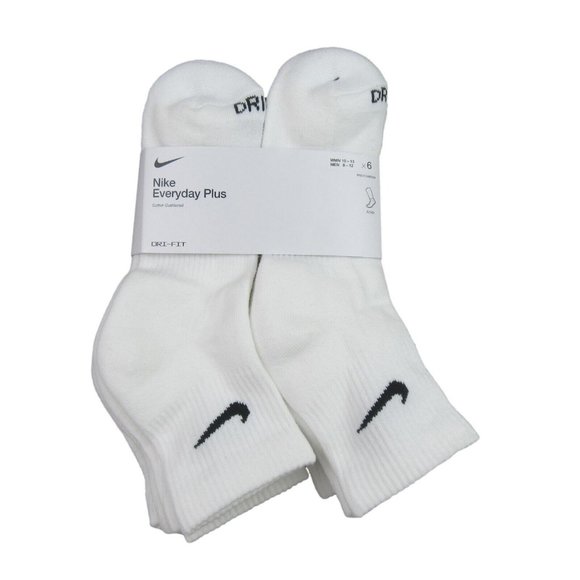 Nike Other - Nike Everyday Plus Cushioned Ankle Socks 6 Pack Men's 8-12 White NEW